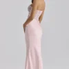 Ayana Pink Lace + Satin Maxi Corset Dress