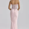 Ayana Pink Lace + Satin Maxi Corset Dress