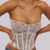 Ayana White Lace Boned Corset Top