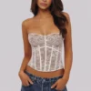 Ayana White Lace Boned Corset Top