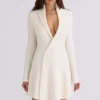 Ayla Cream Asymmetric Skater Mini Dress