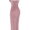 Azalea Soft Pink Velvet Midi Dress