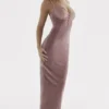 Azalea Soft Pink Velvet Midi Dress