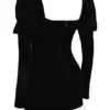 Azaria Black & Vintage Cream Mini Dress