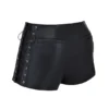 Azora Black Vegan Leather Micro Mini Shorts