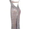 Azzurra Ice Blue Lace Godet Gown
