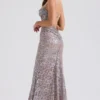 Azzurra Ice Blue Lace Godet Gown