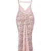 Azzurra Rose Pink Lace Godet Gown
