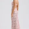 Azzurra Rose Pink Lace Godet Gown