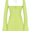 Baby Lime Chiffon Halter Mini Dress