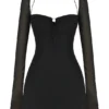 BabyDoll Black Chiffon Halter Mini Dress