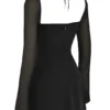 BabyDoll Black Chiffon Halter Mini Dress
