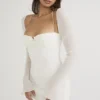 Babydoll Ivory Chiffon Halter Mini Dress
