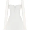 Babydoll Ivory Chiffon Halter Mini Dress