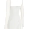 Babydoll Ivory Chiffon Halter Mini Dress