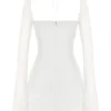 Babydoll Ivory Chiffon Halter Mini Dress