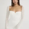 Babydoll Ivory Chiffon Halter Mini Dress