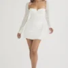 Babydoll Ivory Chiffon Halter Mini Dress