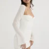 Babydoll Ivory Chiffon Halter Mini Dress
