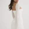 Babydoll Ivory Chiffon Halter Mini Dress
