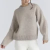 Bear Oatmeal Wool Chunky Knit Sweater