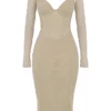 Beatrice Beige Corset Midi Dress
