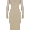 Beatrice Beige Corset Midi Dress