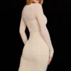 Beatrice Beige Corset Midi Dress