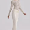 Ellie Vintage Ivory Lace Long Sleeve Bodysuit