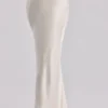 Beau Vintage Ivory Satin Draped Maxi Skirt