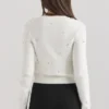 Beaubella Ivory Soft Mohair Embellished Cardigan