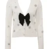 Beaubella Ivory Soft Mohair Embellished Cardigan