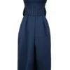 Bellina Midnight Blue Strapless Detachable Bow Midi Dress