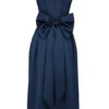 Bellina Midnight Blue Strapless Detachable Bow Midi Dress