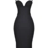 Bellissima Black Sweetheart Midi Dress
