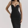 Bellissima Black Sweetheart Midi Dress