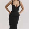 Bellissima Black Sweetheart Midi Dress