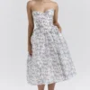 Bennett English Porcelain Print Strapless Sundress