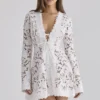 Bianca White Custom Lace Long Sleeve Mini Dress
