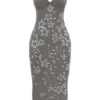 Blanca Smoke Crystal Embellished Midi Dress