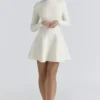 Bonnie Cream Merino Wool Skater Mini Dress