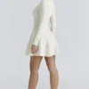 Bonnie Cream Merino Wool Skater Mini Dress