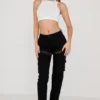 Breanna Black Lace Up Cargo Trousers
