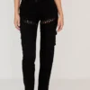 Breanna Black Lace Up Cargo Trousers
