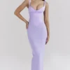 Breeze Orchid Satin Corset Maxi Dress