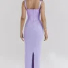 Breeze Orchid Satin Corset Maxi Dress