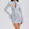 Brianna Bluebell Keyhole Lace Mini Dress