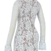 Brianna Bluebell Keyhole Lace Mini Dress