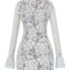Brianna Bluebell Keyhole Lace Mini Dress