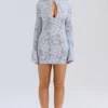 Brianna Bluebell Keyhole Lace Mini Dress